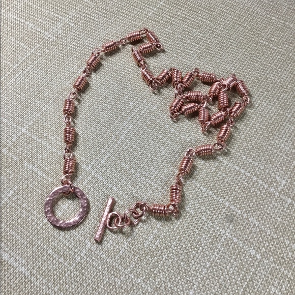 Toggle Necklace, Chunky Necklace, Copper Choker - Picture 4 of 8